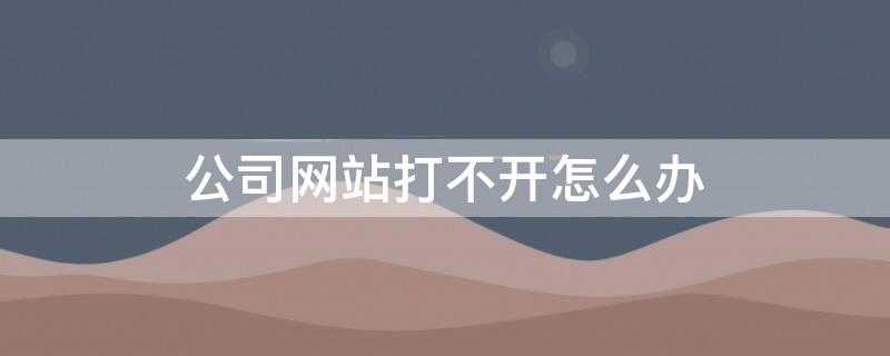 公司网站打不开怎么办 公司网站打不开怎么回事