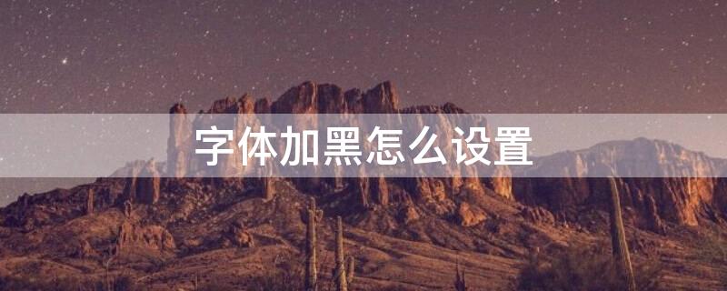 字体加黑怎么设置 字体加黑怎么设置颜色