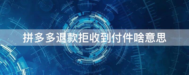 拼多多退款拒收到付件啥意思（拼多多退款拒收到付件啥意思啊怎么办）