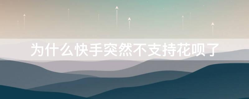 为什么快手突然不支持花呗了（为什么快手突然不支持花呗了怎么回事）