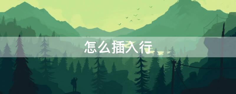 怎么插入行 怎么插一行表格