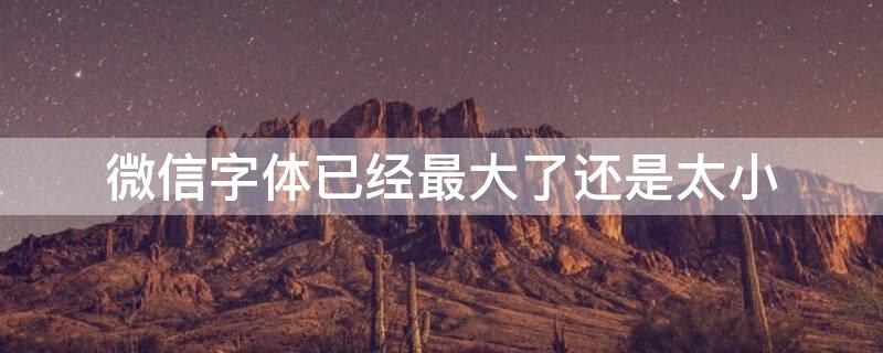 微信字体已经最大了还是太小（苹果手机微信字体已经最大了还是太小）