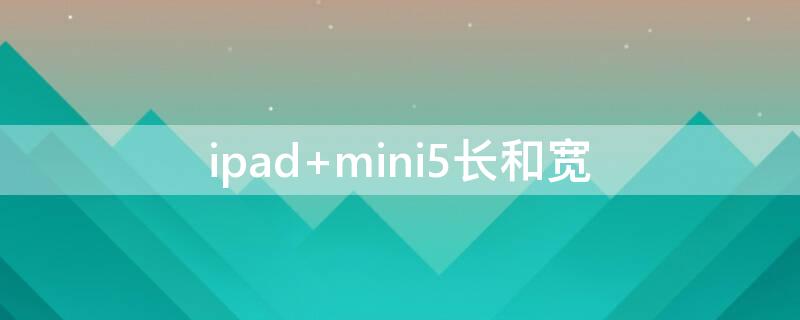 ipad mini5长和宽