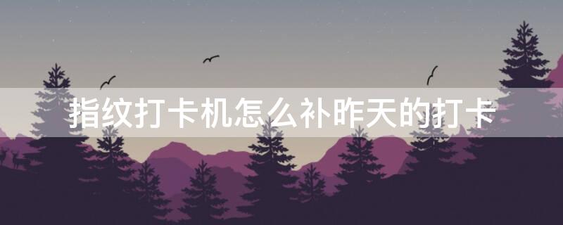 指纹打卡机怎么补昨天的打卡（指纹打卡机怎么补昨天的打卡视频）