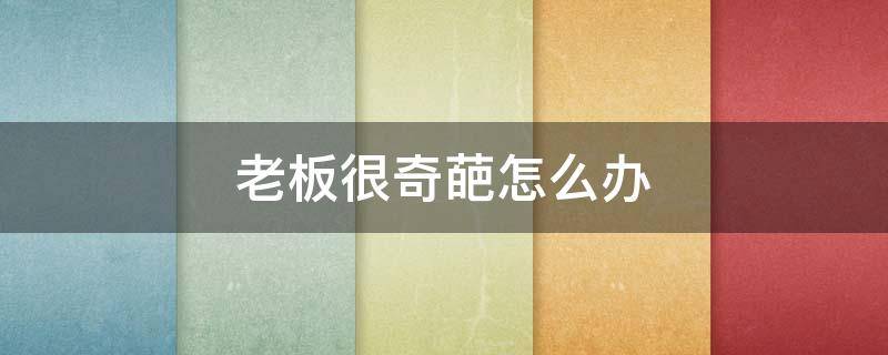 老板很奇葩怎么办（遇到奇葩老板怎么办）