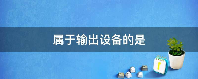 属于输出设备的是什么（完全属于输出设备的是什么）